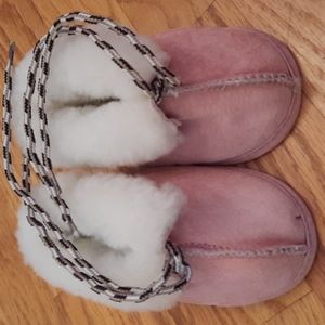 Baby booties sheepskin, leather, by wool works